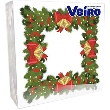 Салфетки бумажные Veiro, 33х33 см, с рисунком Омела