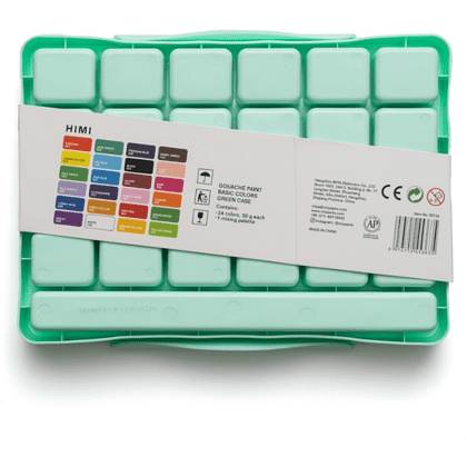 Краски гуашевые "Himi Jelly Cup. New vision", 24 цвета, кювета, зелёный футляр - 6
