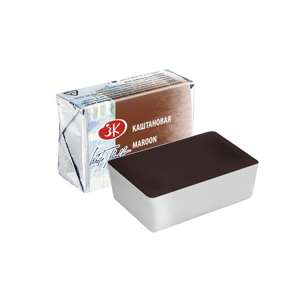 Краски акварельные "Белые ночи", 432 каштановая, кювета