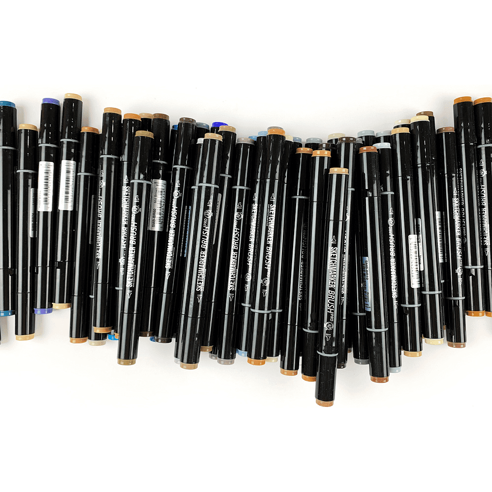 Маркер перманентный двусторонний "Sketchmarker Brush", SG3 простой серый 3 - 4