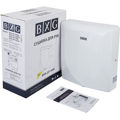 Электросушилка для рук BXG-JET 3000, металл, белый - 2