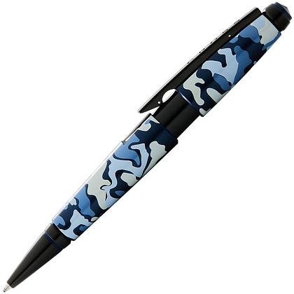 Ручка-роллер "Cross Edge Blue Camo", 0.7 мм, синий камуфляж, черный, стерж. черный - 2