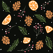 Бумага декоративная в рулоне "Spruce. Шишки", 1х0.7 м, черный