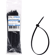 Хомут нейлоновый OnlyPro, 3.6х300 мм, черный, 100 шт