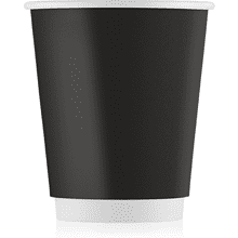 Стакан картонный Ecocups, 20 шт, 250 мл, 2 слоя, черный