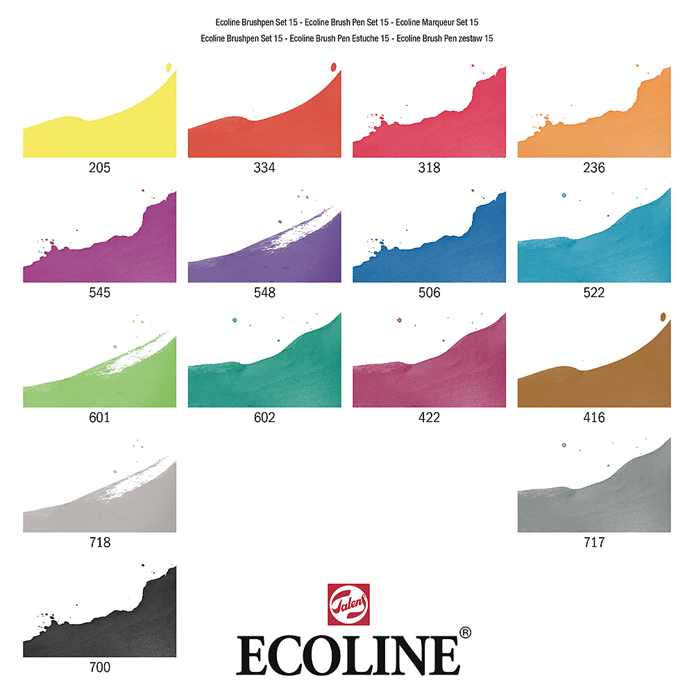 Набор акварельных маркеров "Ecoline", 15 шт., ассорти - 2