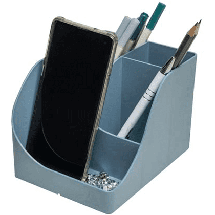 Подставка для ручек "Autentik", пластик, 5 делений, сине-серый - 6