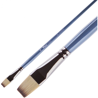 Кисть для рисования "Pinax Artists HI-TECH", синтетика, плоская, длинная ручка, №6