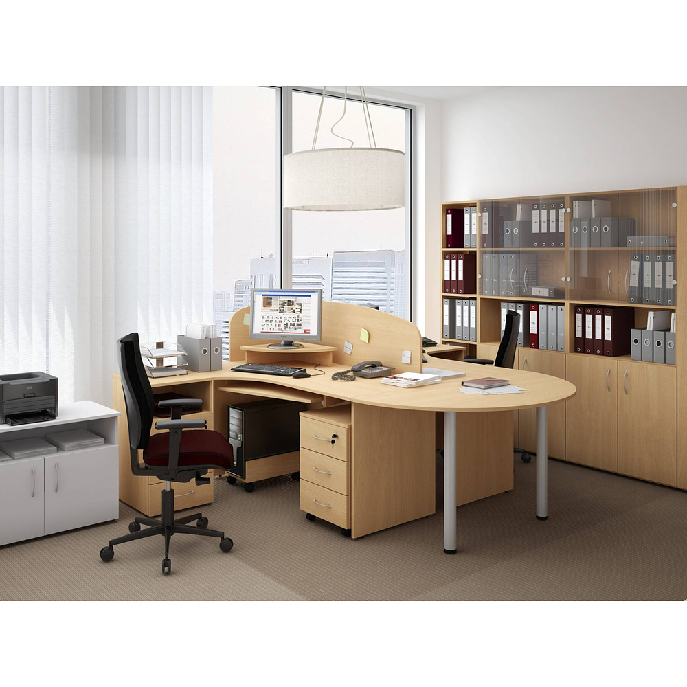 Коллекция Столица стол письменный С-1-14 П, 1400х900/600х750 мм, дуб сонома - 6