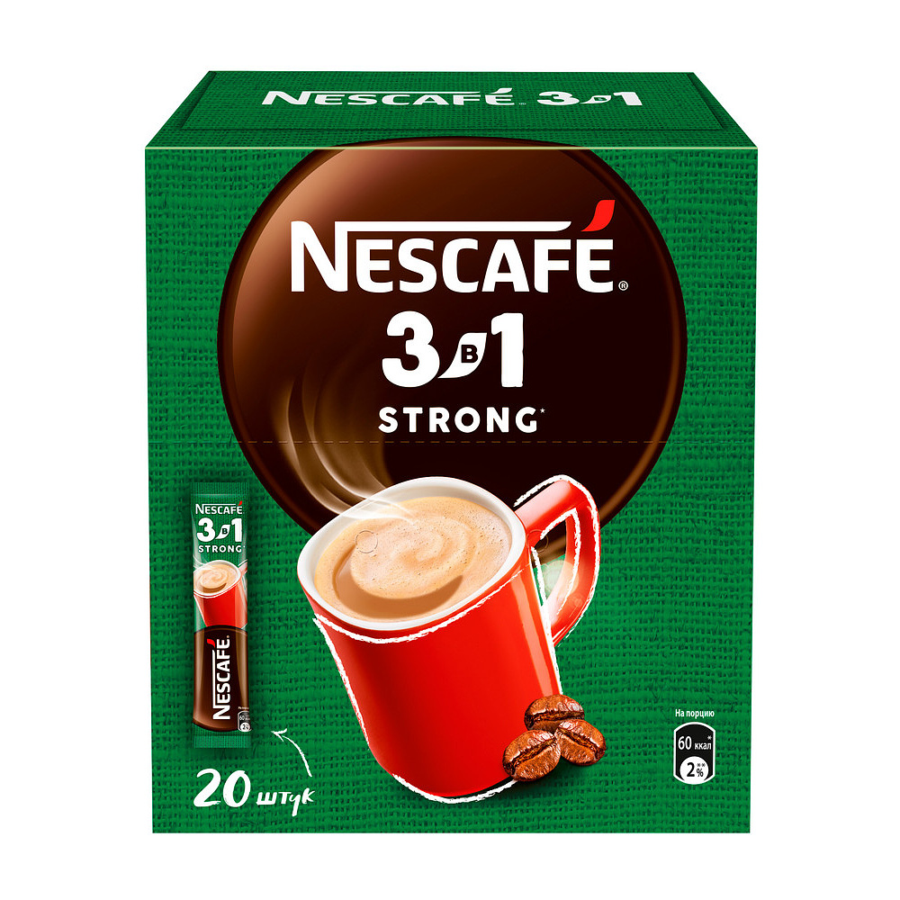 Кофейный напиток "Nescafe" 3в1 крепкий, растворимый, 14.5 г - 16