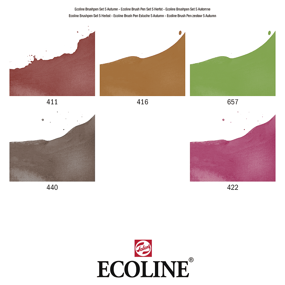 Набор акварельных маркеров "Ecoline", 5 шт., осенние - 2