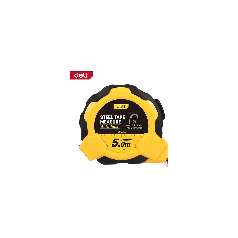 Рулетка Deli YS EDL3796, 5 м х 19 мм, желтый, черный - 4