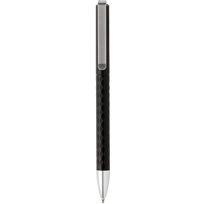 Ручка шариковая автоматическая Xindao "X3.1", 1.0 мм, черный, серебристый, стерж. синий - 3