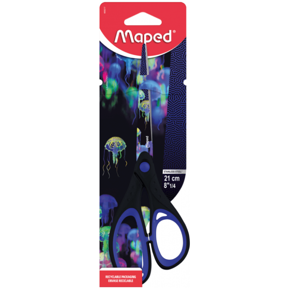 Ножницы Maped "Deepsea para", 21 см, синий, черный  - 2