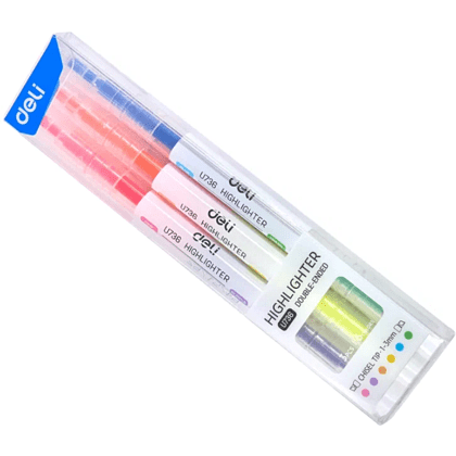 Набор маркеров текстовых "Double ended", 3 шт, ассорти - 2