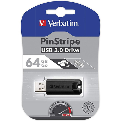 USB-накопитель "PinStripe Store 'n' Go", 64 гб, usb 3.2, черный - 6