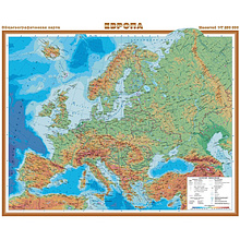 Карта настенная "Европа. Общегеографическая"