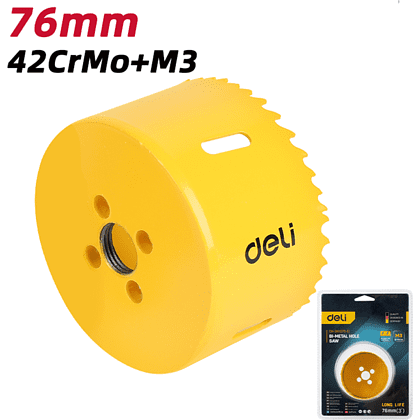 Коронка биметаллическая Deli YS EDH-SKK076-E1, 76 х 38 мм, М14 - 4