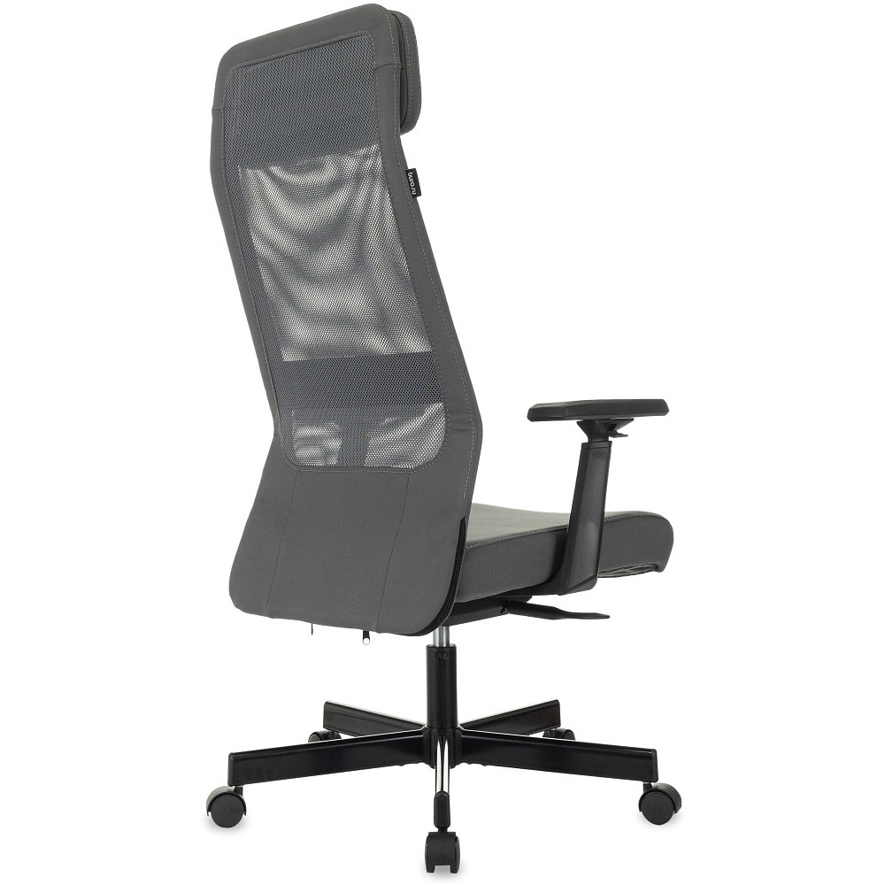 Кресло для руководителя Бюрократ T-995, ткань, сетка, серый, металл черный - 5