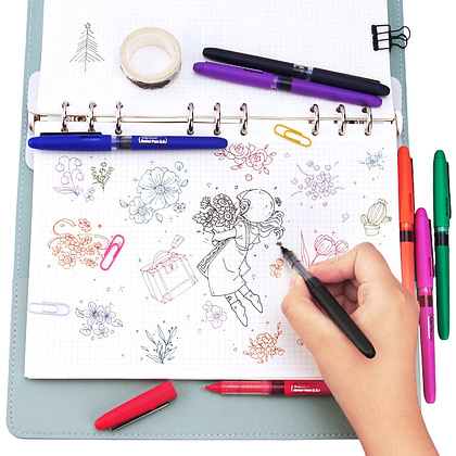 Ручка-роллер "Writech", 0,5 мм, синий, стерж. синий - 5