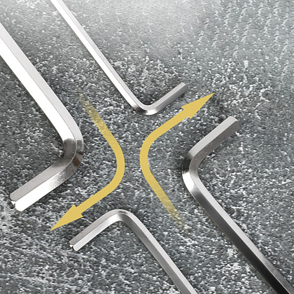 Набор ключей Г-образных Deli YS EDL230009 шестигранный, 1,5-10 мм, 9 шт., серебристый, блистер - 2