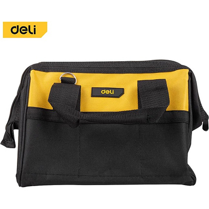 Сумка для инструментов Deli YS EDL-P2, 340х260х300 мм, ткань Oxford, черный, желтый - 12