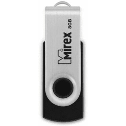 USB Flash накопитель 2.0 8 Gb SWIVEL BLACK, пластик, металл