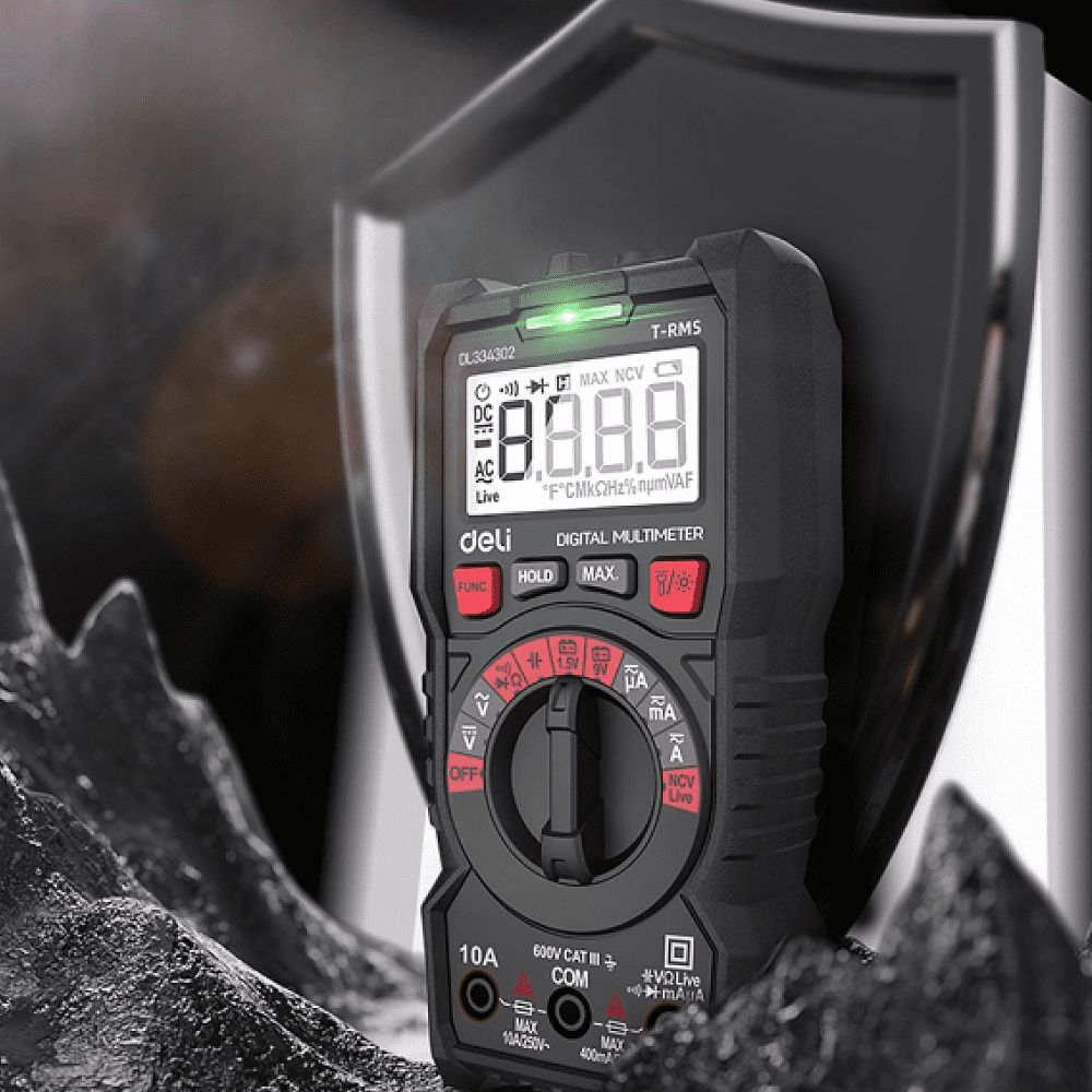 Мультиметр цифровой Deli RS EDL334302, 600В, универсальный - 4