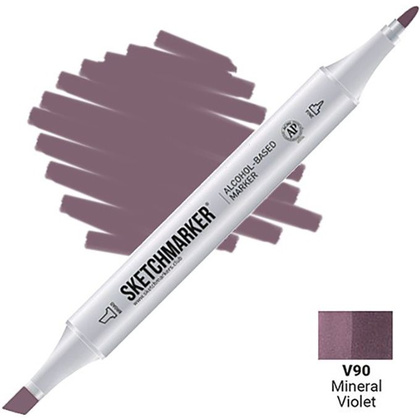 Маркер перманентный двусторонний "Sketchmarker", V90 фиолетовый минерал