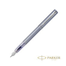 Ручка перьевая Parker "Vector XL" Silver Blue, M, серебристый, патрон синий