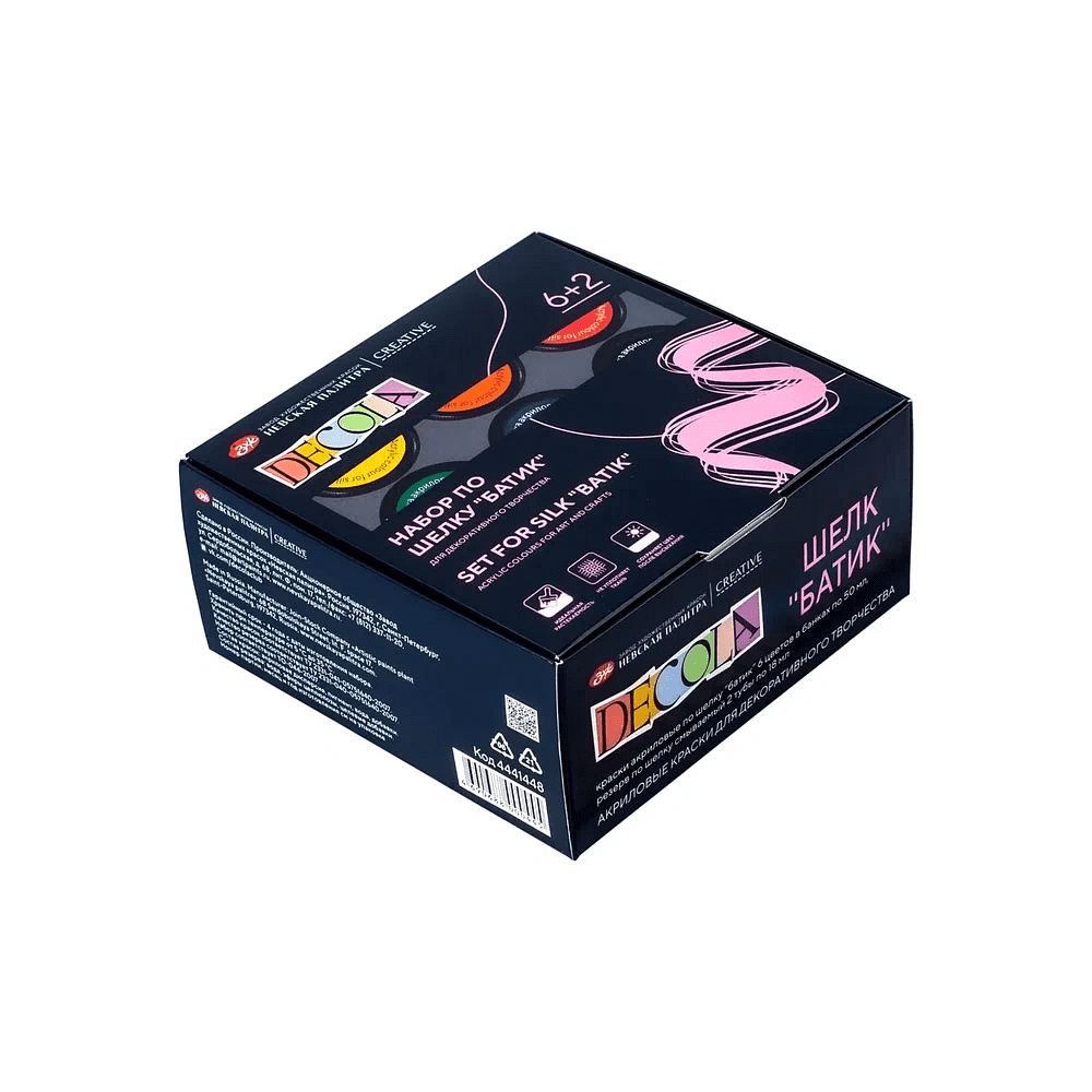 Краска акриловая по шелку "Декола батик", набор 6 цветов, 50 мл, резервы 2 шт. - 5