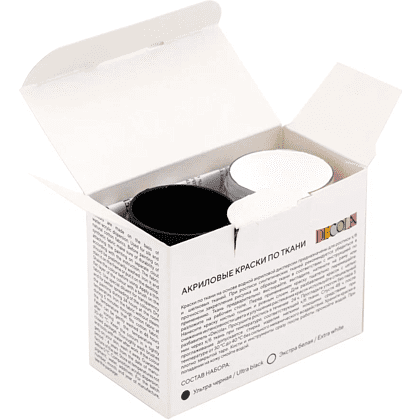 Краска акриловая по ткани "Декола", набор 2 цвета, 50 мл, банки - 5