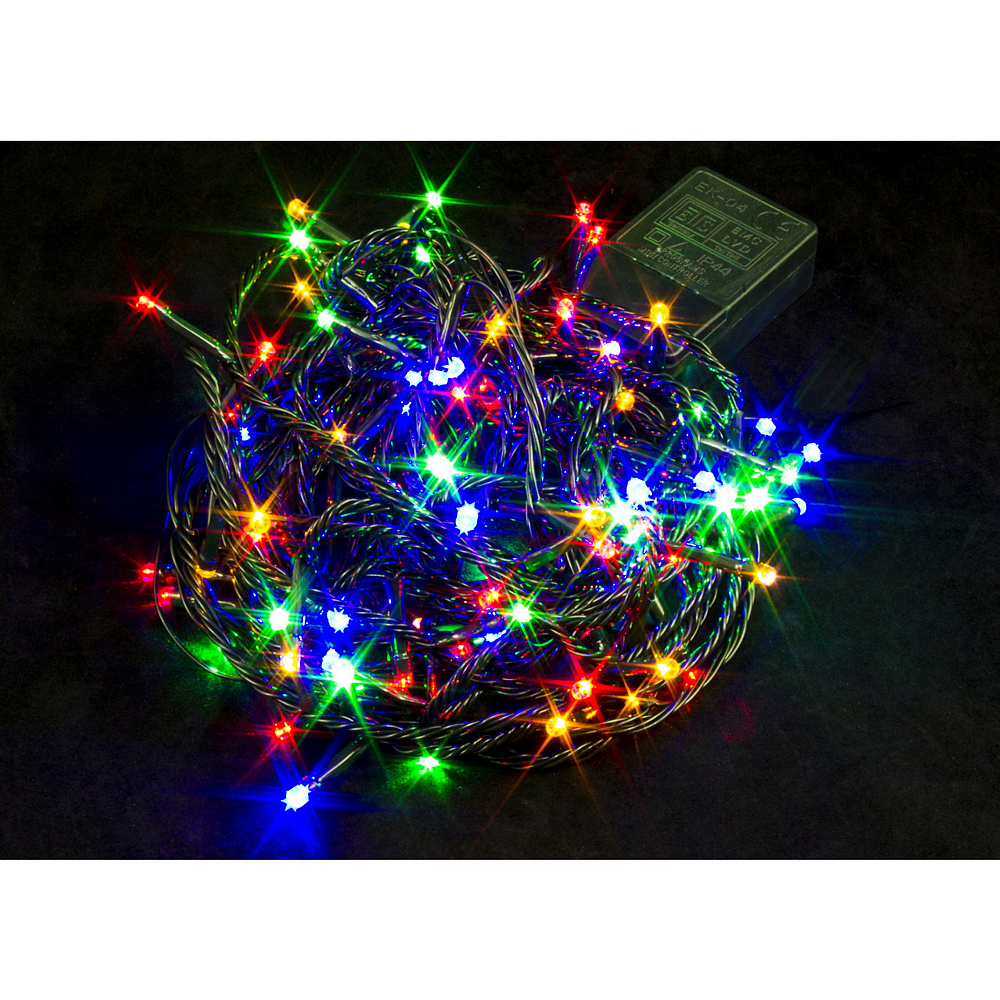 Гирлянда LED "Нить", черный провод, 7 м, разноцветный