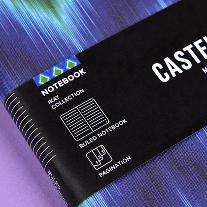 Блокнот "Ikat blue emerald", А5, 96 листов, фиолетовый, зеленый - 8