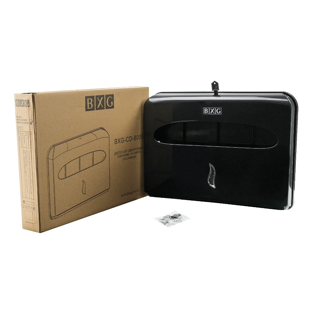 Диспенсер BXG-CD-8009В для бумажных покрытий на унитаз, черный - 2
