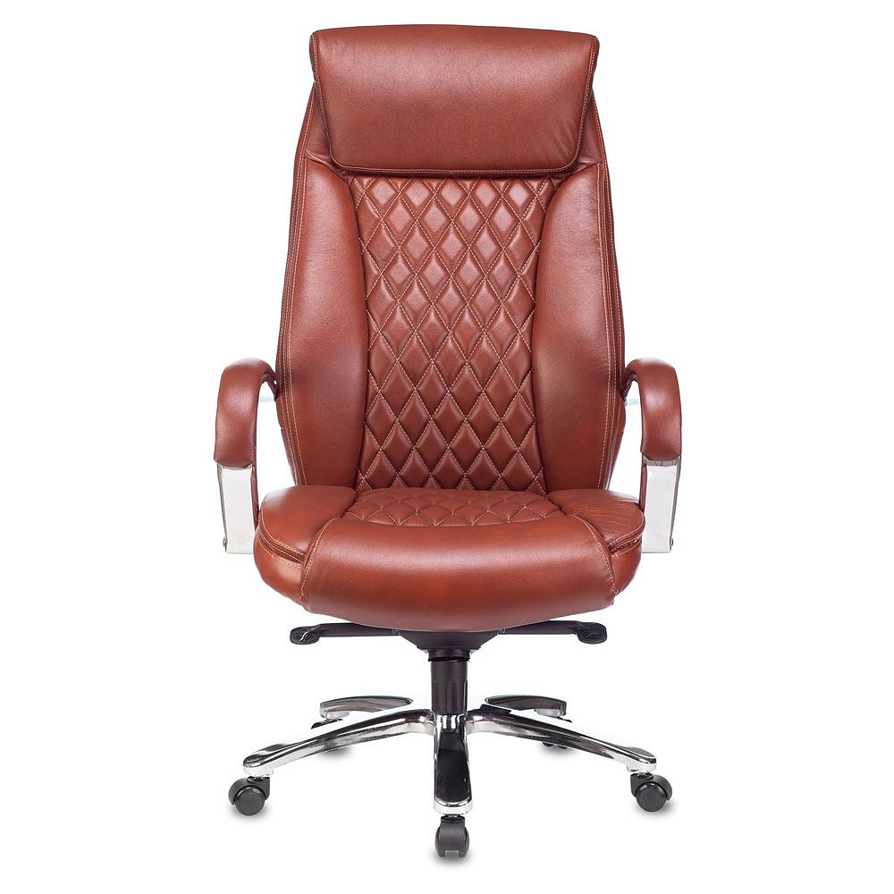 Кресло для руководителя Бюрократ T-9924SL, кожа, металл, светло-коричневый - 2