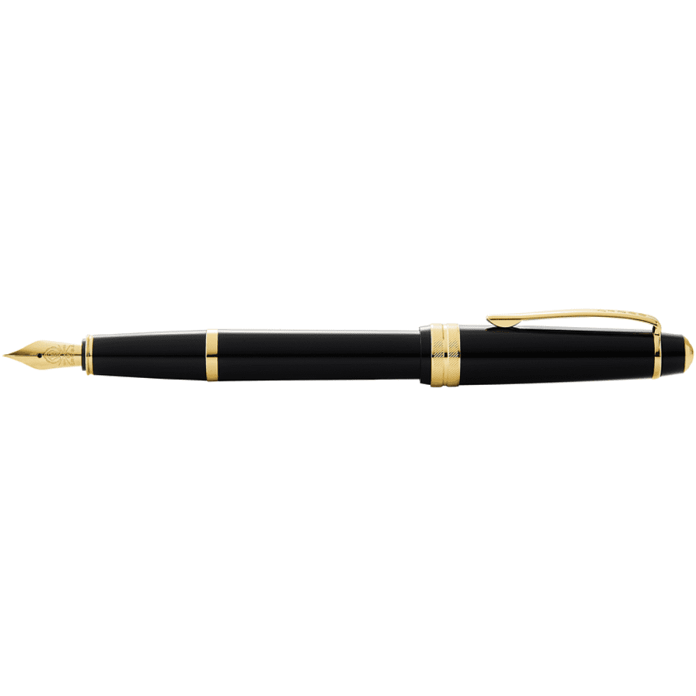 Ручка перьевая F "Bailey Light Polished Black Resin and Gold Tone", черный, золотой - 4