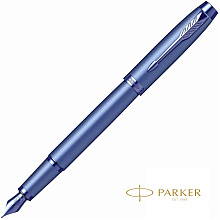 Ручка перьевая Parker "IM Monochrome F328", M, синий, патрон синий