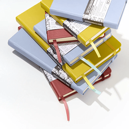 Скетчбук "Sketchmarker", 13х21 см, 140 г/м2, 80 листов, горчичный - 8