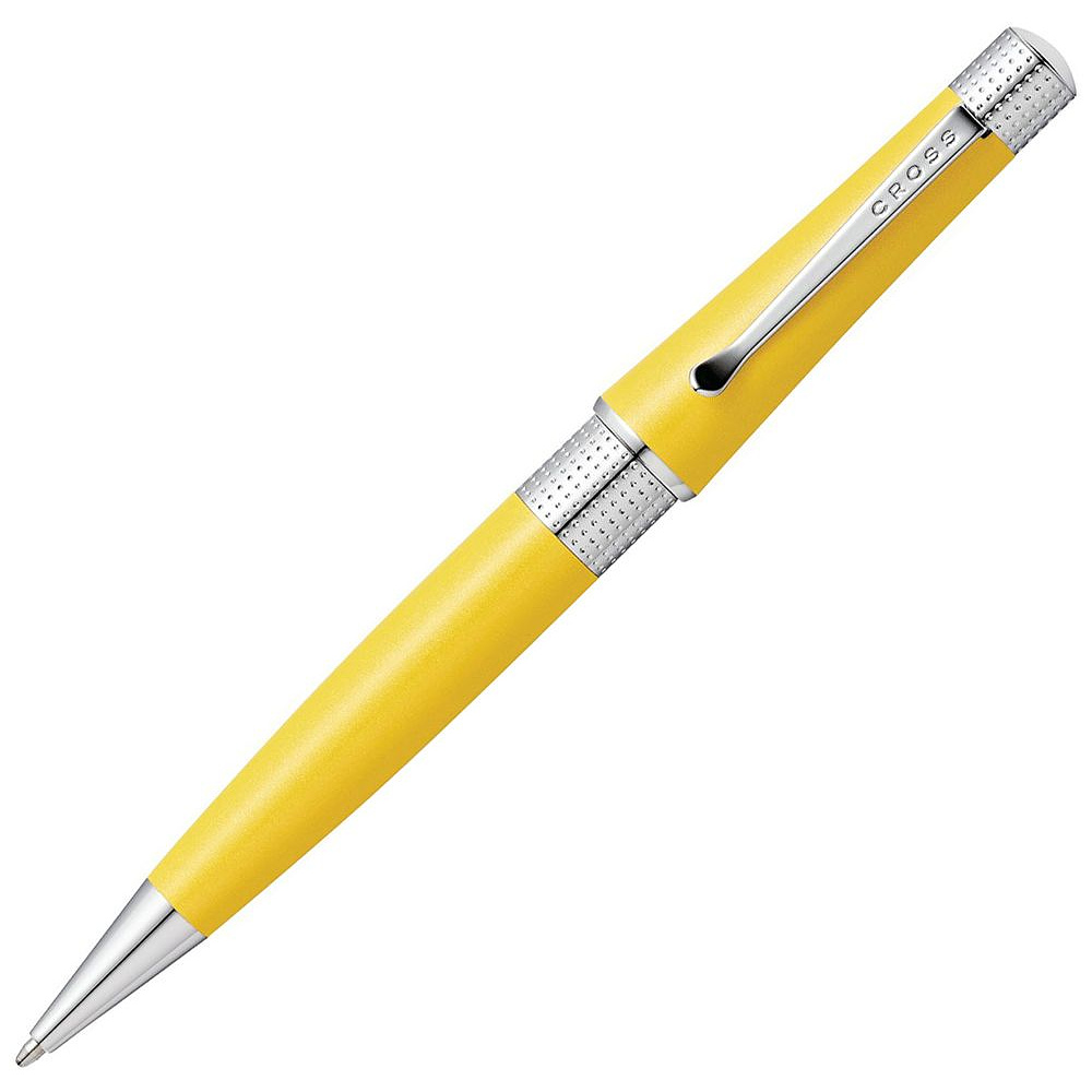 Ручка шариковая автоматическая "Beverly Sunrise Yellow Pearlescent", 0.7 мм, желтый, серебристый, стерж. черный