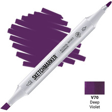 Маркер перманентный двусторонний "Sketchmarker", V70 фиолетовый темный