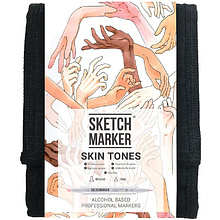 Набор маркеров перманентных двусторонних "Sketchmarker Skin tones"