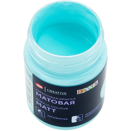 Краска акриловая матовая "Декола", 564 ментоловая, 50 мл., банка - 3