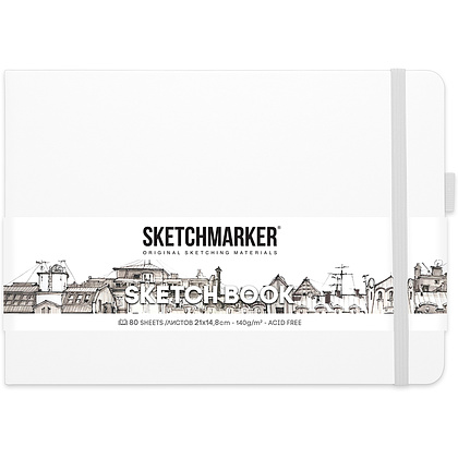 Скетчбук "Sketchmarker", 21x14.8 см, 140 г/м2, 80 листов, белый пейзаж