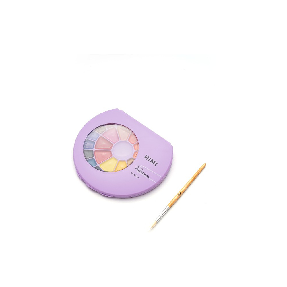 Краски акварельные "Himi", набор, 24 цвета, фиолетовый футляр - 2