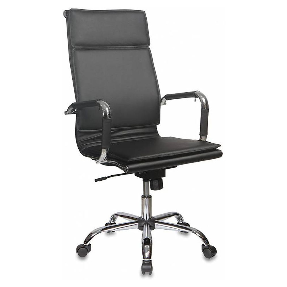 Кресло для руководителя "Бюрократ CH-993" высокая спинка, кожзам, хром, черный