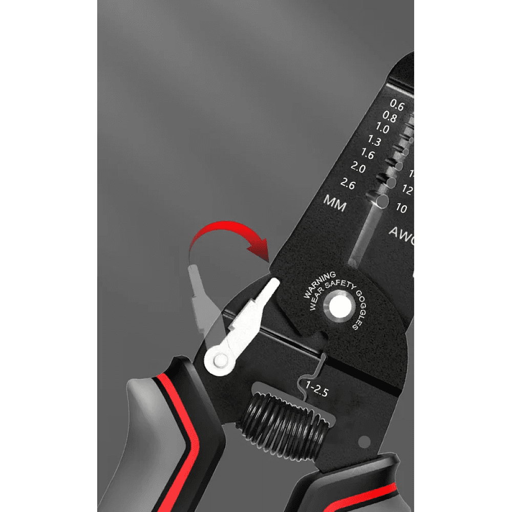 Инструмент для снятия изоляции Deli RS EDL2667, 180 мм, 0.6 - 2.6 мм - 9
