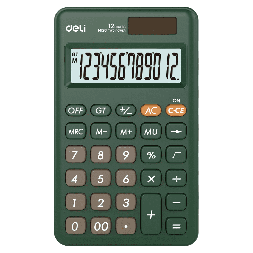 Калькулятор карманный Deli Easy "M120", 12-разрядный, зеленый