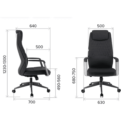 Кресло компьютерное EVERPROF Bangkok, ткань, темно-серый, металл, корпус черный - 4