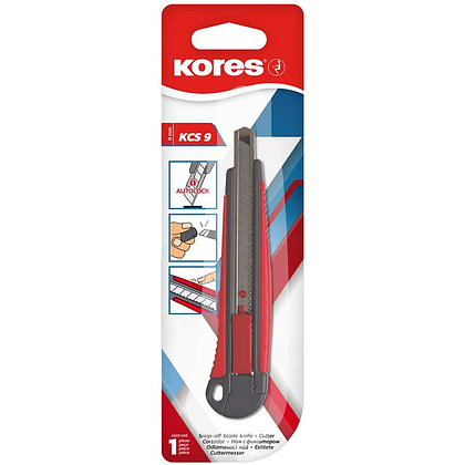 Нож для бумаги "Kores", малый, усиленный, 0,9 см - 2